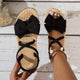 Women's Beige Sandals with Thick Platform Sole