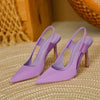 Fashion Summer New Hot Women's Slingback Shoes Pointed Toe Slip On Sandals for Ladies Thin High Heel Sandals Zapatos Mujer