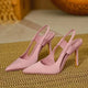 Fashion Summer New Hot Women's Slingback Shoes Pointed Toe Slip On Sandals for Ladies Thin High Heel Sandals Zapatos Mujer